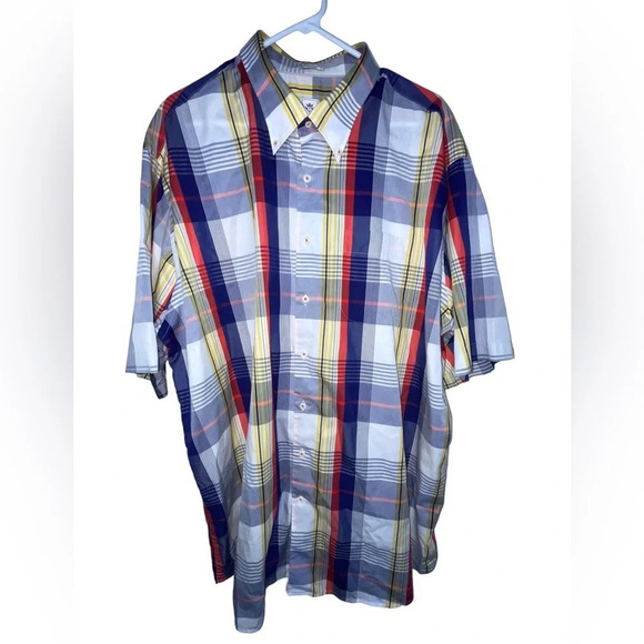 Peter Millar Weekender Finish Short Sleeve Button Shirt Mens Size XXL Plaid - Picture 1 of 5